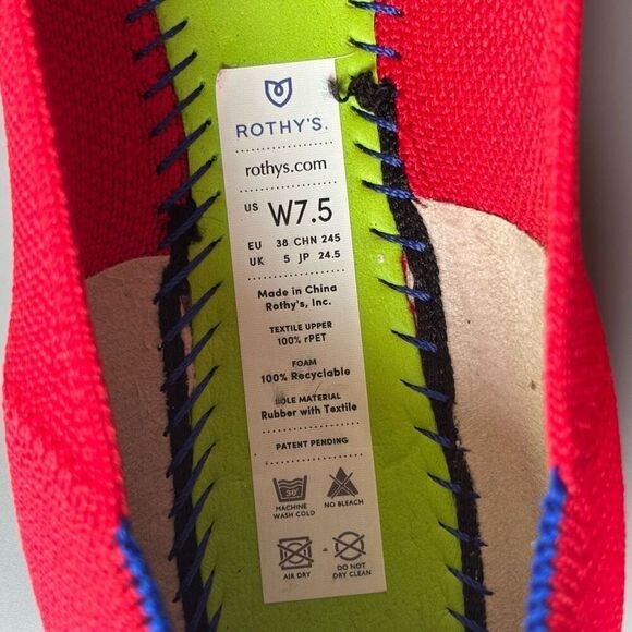 Rothy’s the square toe flats cardinal red 7.5 - Picture 5 of 12